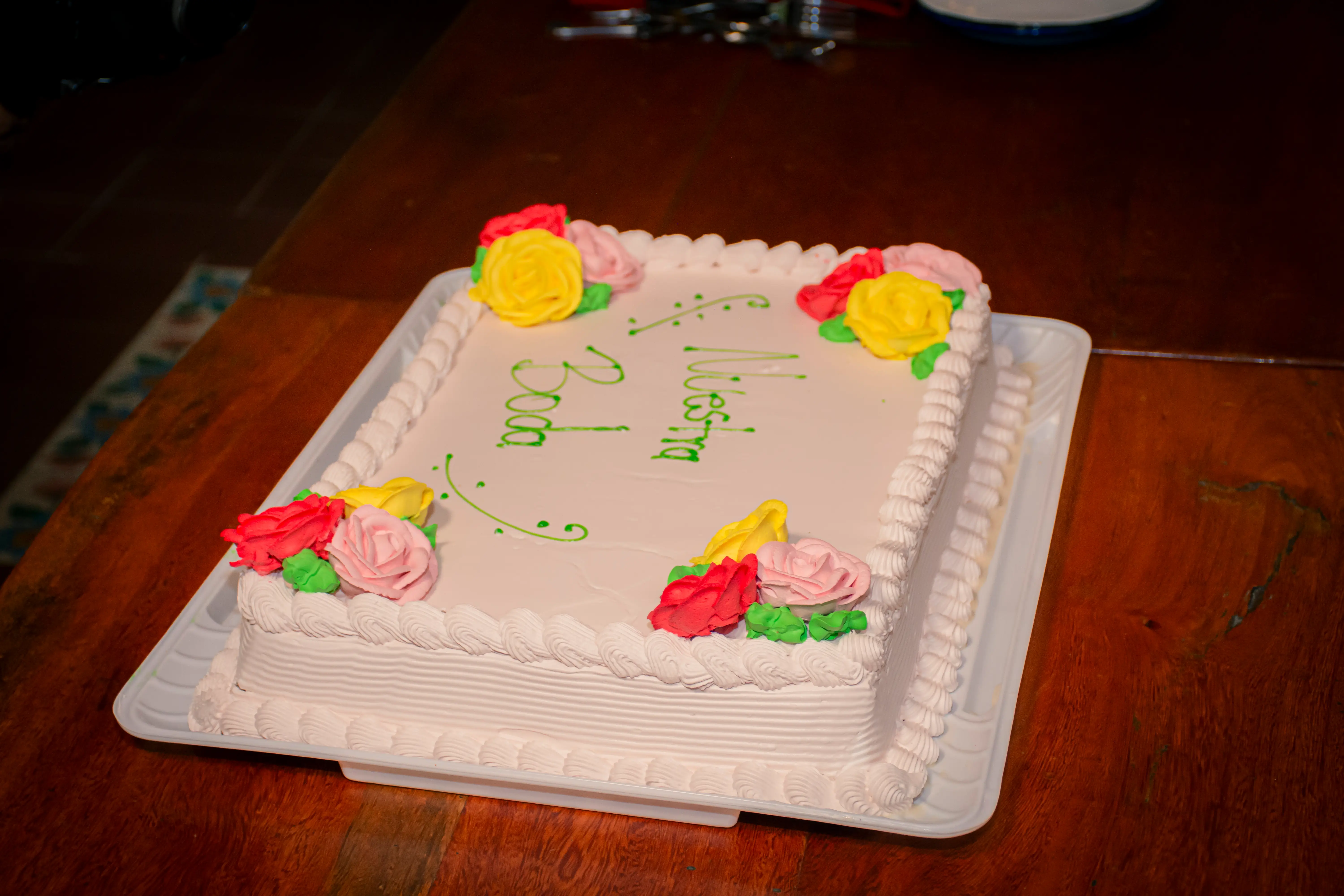 Detalle de pastel de boda